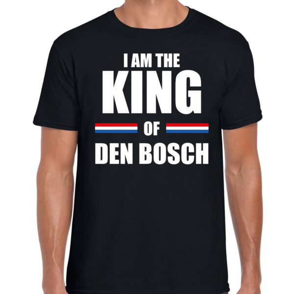 Zwart I am the King of Den Bosch t-shirt - Koningsdag shirt voor heren S -